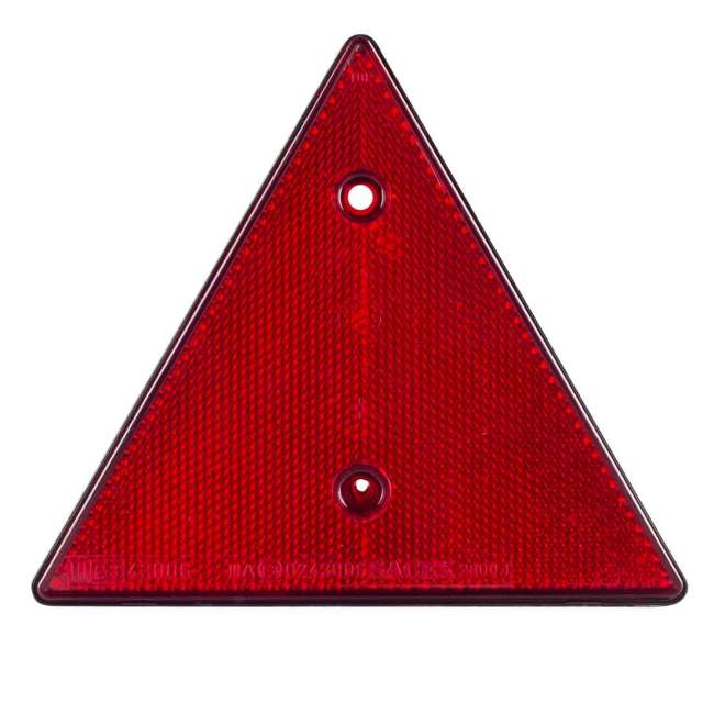 Dreieckrückstrahler | rot | mit 2 Löchern | 155 mm Außenkantenlänge | Anschraubteil