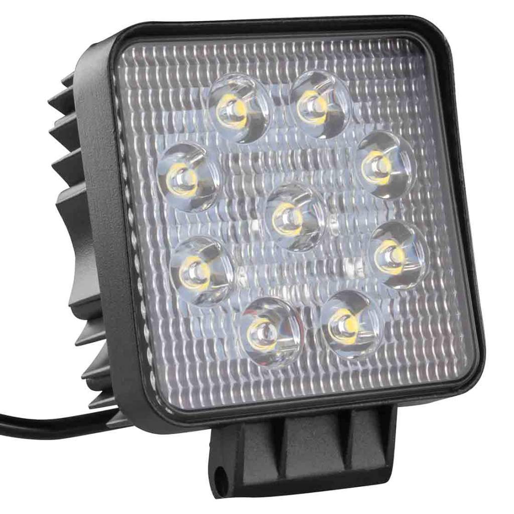LED-Arbeitsscheinwerfer, 12V, 9x3W, 1500 Lumen, schwenkbar