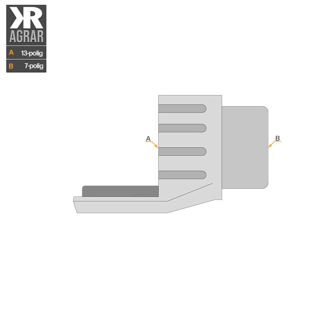 KR PARTS | Adapter | 7-polig auf 13-polig | Kunststoff | kurze Ausführung