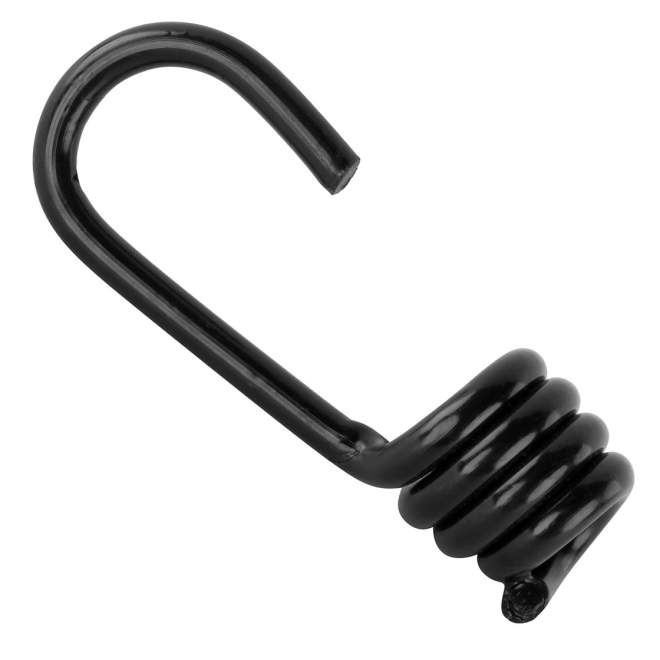 Spiral-Haken | 78 x 21 mm | für 8 mm Seile | schwarz | Stahl | Kunststoff ummantelt
