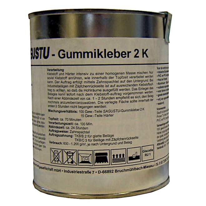 SAGUSTU | Gummikleber | Ausführung 2 Komponenten | Ausführung 12 kg Kleber | Ausführung 2 kg Härter |